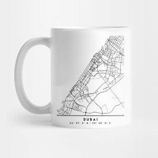 DUBAI UAE DESIGNER BLACK CITY STREET MAP ART Mug